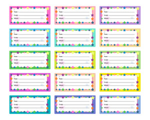 Name tags, name cards for kids, school name tags