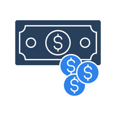 dollar coin Vector icon which is suitable for commercial work and easily modify or edit it

