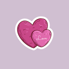 bright beautiful cartoon valentine's day illustration on pink background
