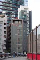 札の辻の陸橋から見える景色　港区、海岸・芝浦地区の風景