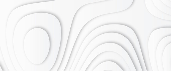 Abstract paper cut white background, white paper cut background abstract realistic papercut decoration textured with wavy layers and shadow. Paper art 3d vector banner.