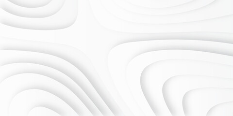 Obraz premium Abstract paper cut white background, white paper cut background abstract realistic papercut decoration textured with wavy layers and shadow. Paper art 3d vector banner.