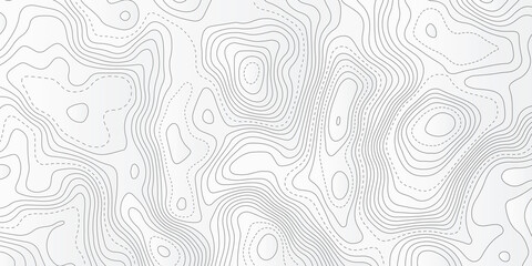 Vector contour topographic map background. Topography and geography map grid abstract backdrop, Vector illustration of topographic line contour map, black-white design, Luxury black abstract line art. - obrazy, fototapety, plakaty