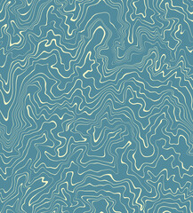 Seamless Wave Pattern Liquid Stripes Blue with Beige