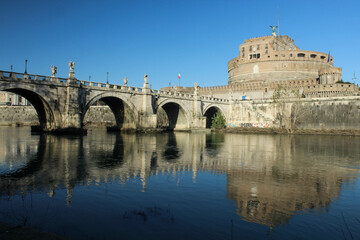 Obraz na płótnie Canvas Roma , lungotevere Ponte Castel sant'Angelo
