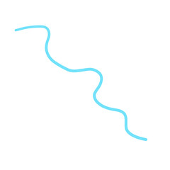 blue wave, curved doodle line. vector illustration decoration