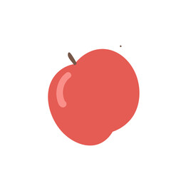red apple vector illustration simple cartoon style