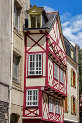 Morlaix. Maisons à colombages dans le centre historique de la ville. Finistère. Bretagne	