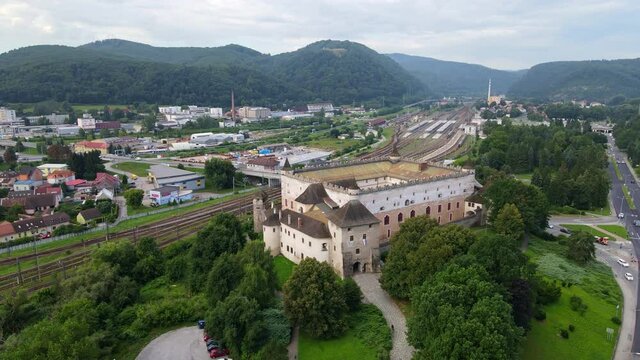 Aerial view of the castle in Zvolen, Slovakia