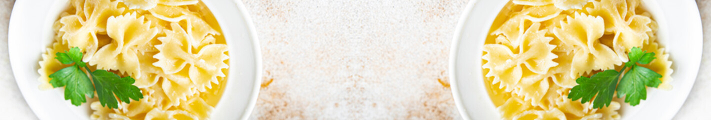 farfalle pasta ready to eat healthy meal food snack on the table copy space food background