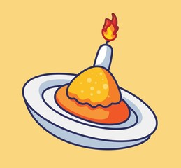 cute minimalist cake birthday with a candle