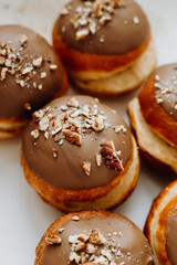Homemade delicious donuthnut with chocolate