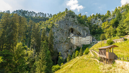 Predjama, a castle at the cave mouth in Postojna, Slovenia.