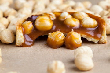 delicious salted caramel cake with hazelnuts