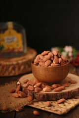 nut, walnut, almond, pumpkin, seed, cashew, mixed, bowl, many, heap, macro, closeup, container, wood, table, rustic, white, brown, snack, healthy, life, natural, light, roasted, modern, simple, organi
