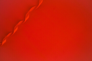 Red paper with red satin ribbon frame, Love or Gift background 