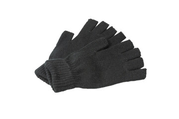 Black gloves isolated on a white background.