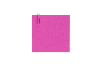 A sticker and a paper clip isolated on a white background