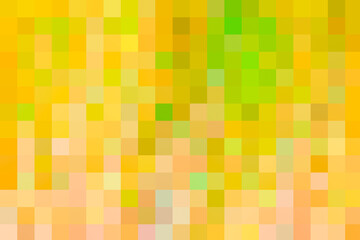 Mixed green and yellow pixel cubes