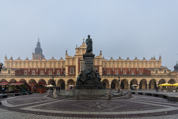 Fototapeta na wymiar Krakow, Poland December 15, 2021; Christmas market on the Main Square in the city of Krakow.