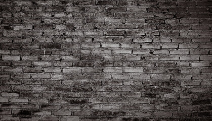 Black brick wall with shadow texture can be use as background 