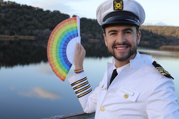 Proud ship captain representing diversity