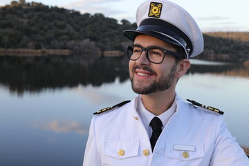 Ship captain with elegant uniform
