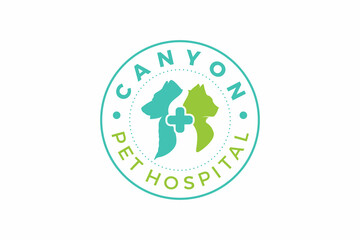 pet hospital logo. premium vector