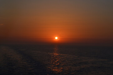 Fototapeta na wymiar Sunset england france sea