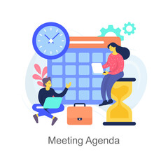 Meeting Agenda vector illustration isolated on white background. Flat Illustration style design.