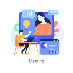 Meeting  vector illustration isolated on white background. Flat Illustration style design.