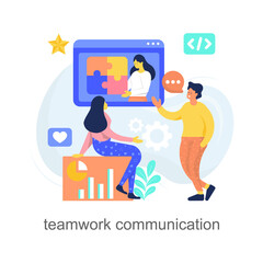Fototapeta na wymiar teamwork communication vector illustration isolated on white background. Flat Illustration style design.
