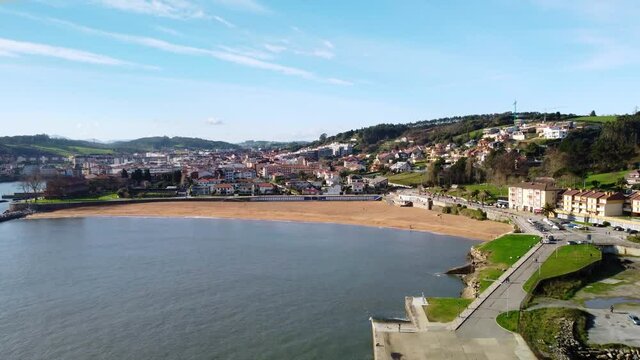 Panoramic of Luanco, Principality of Asturias, Spain, Europe