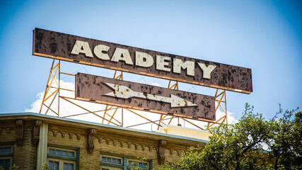 Street Sign to Academy