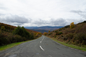 Road in the mountain view from the bot