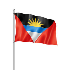Antigua and Barbuda flag isolated on white