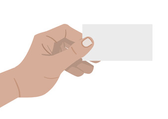 hand holding blank business card. Design can be inserted into it