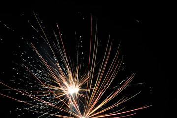 fireworks on the night sky