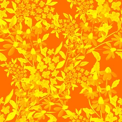Foto auf Acrylglas Aquarell Musterdesign mit Frühlingsblumensträußen. Botanische Illustration der Weinlese. Elegante Dekoration für jede Art von Design. Modedruck mit bunten abstrakten Blumen. Aquarell Textur. © Natallia Novik