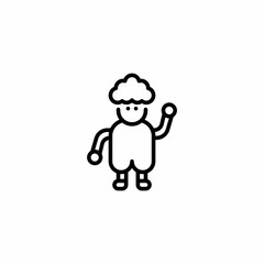 Clown joker mascot playground outline style icon and illustration