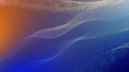 Abstract background. Design, 3d wave, spiral, DNA. Pattern glowing circles, dots. Bright stars. Fire and ice. Blurring particles. Outer space, matter. Poster technology, medicine, business.