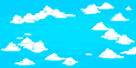Fototapeta premium Sky with clouds background. Vector illustration
