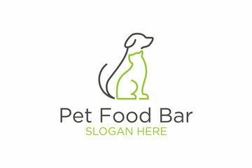 pet food bar design logo. premium vector