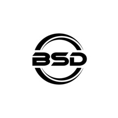 BSD letter logo design with white background in illustrator, vector logo modern alphabet font overlap style. calligraphy designs for logo, Poster, Invitation, etc.