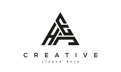 HEJ creative tringle letters logo design - obrazy, fototapety, plakaty