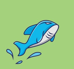 cute shark. cartoon animal nature concept Isolated illustration. Flat Style suitable for Sticker Icon Design Premium Logo vector. Mascot Character