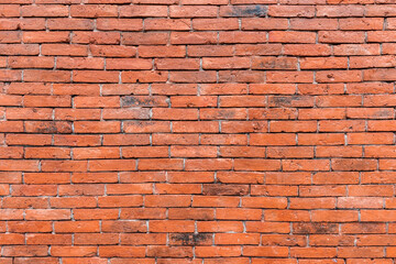 Old vintage retro style red bricks wall for brick background and texture.