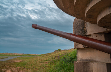German artillery battery in Longues-sur-Mer, Normandy, France