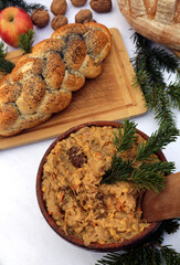 Chalka and bigos. Traditional polish Christmas dishes.