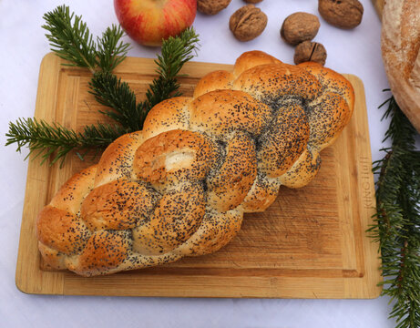 Chalka. Traditional Polish Christmas bread.